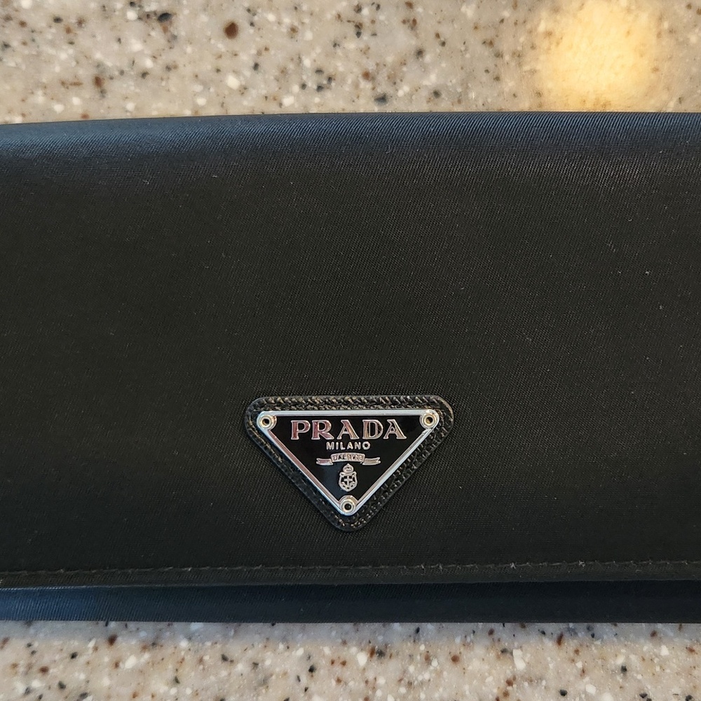 Prada Black Nylon Tessuto Long Wallet